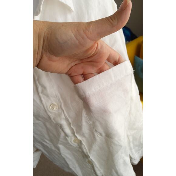 J.Crew womens Linen button-up lightweight White casual Coastal shirt - Picture 4 of 7